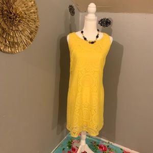 Yellow lace dress